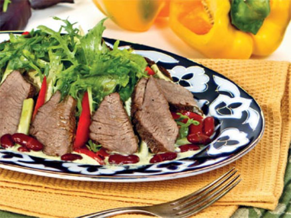 Рецепт приготовления салата с бараниной и овощами