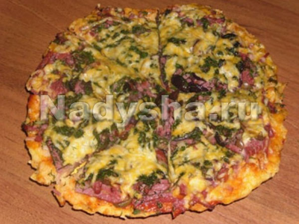 Пицца на тесте из творога – оригинальный рецепт