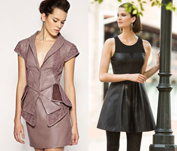Кожаное платье – модные тенденции
