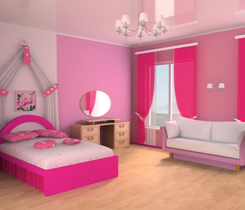 Розовая комната для девочек