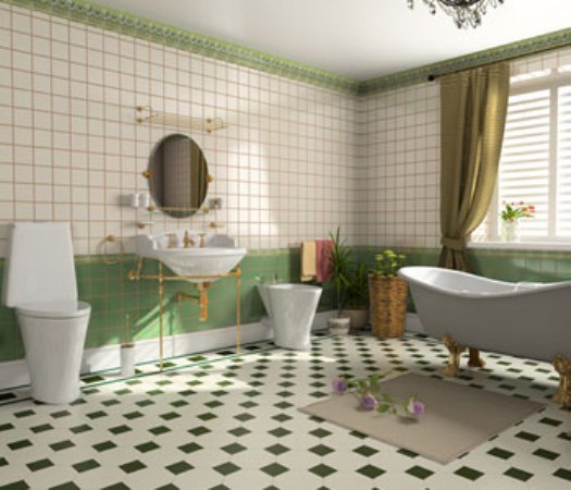 Зеленая ванная комната – комфорт и нежный уют